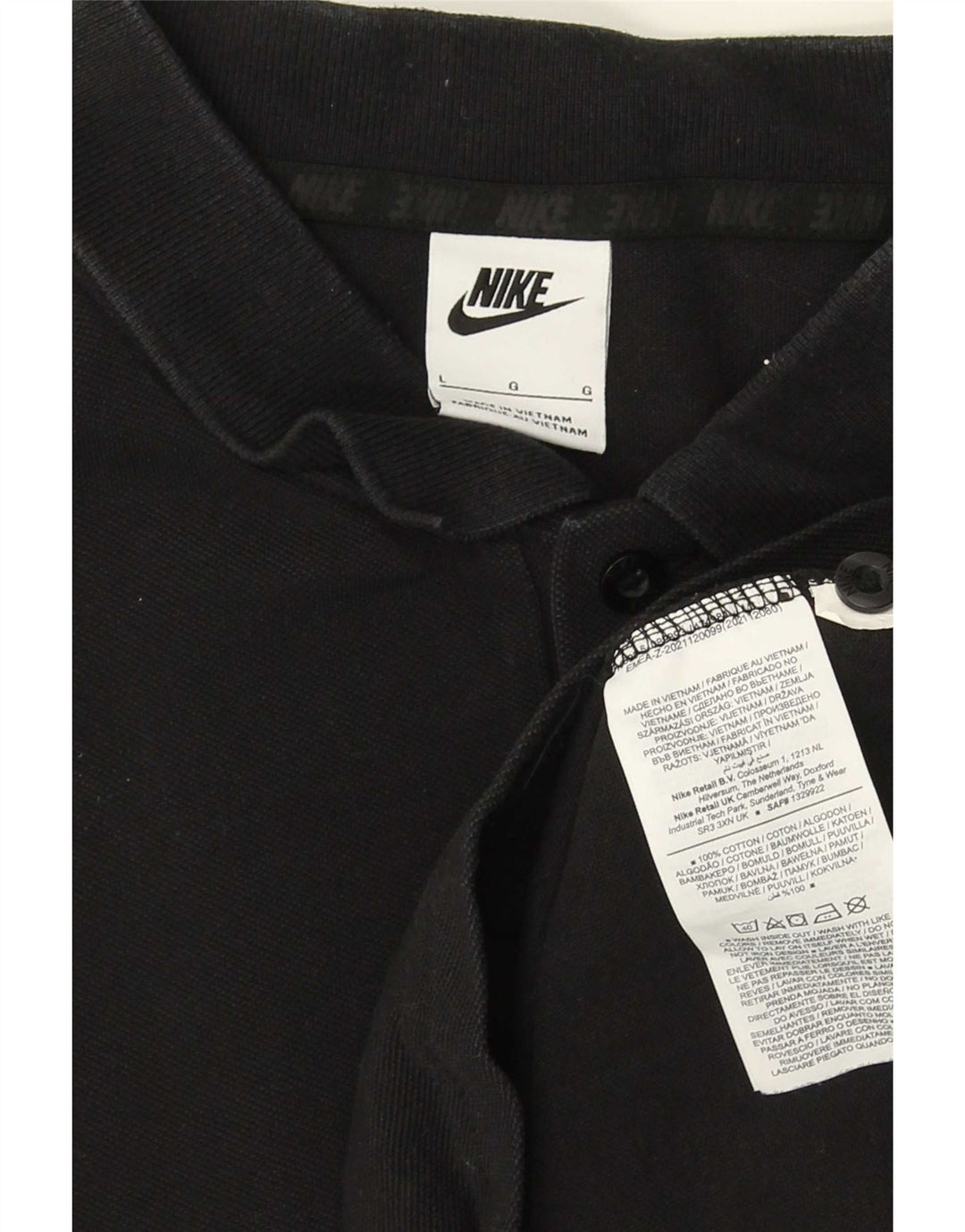 Tricou polo Nike pentru bărbați, mare, negru, bumbac