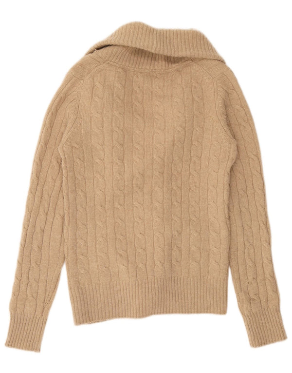 Pulover cardigan Massimo Dutti pentru femei UK 12 Lână maro medie