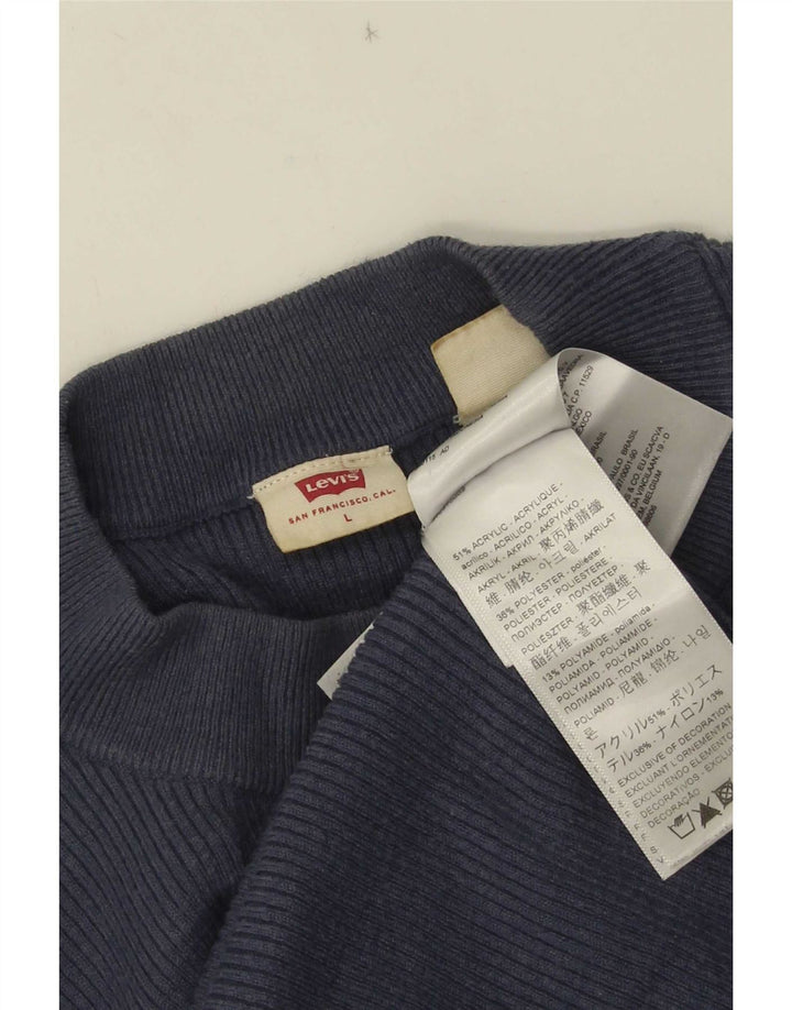 Top pentru femei Levi's cu mânecă lungă UK 14 mare, albastru marin acrilic
