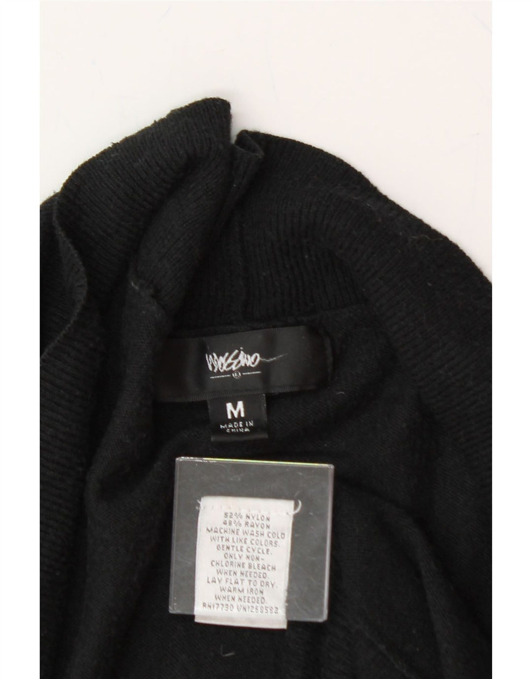 MOSSIMO Womens Open Cardigan Sweater UK 12 Medium Black Nylon Vintage Mossimo and Second-Hand Mossimo from Messina Hembry 