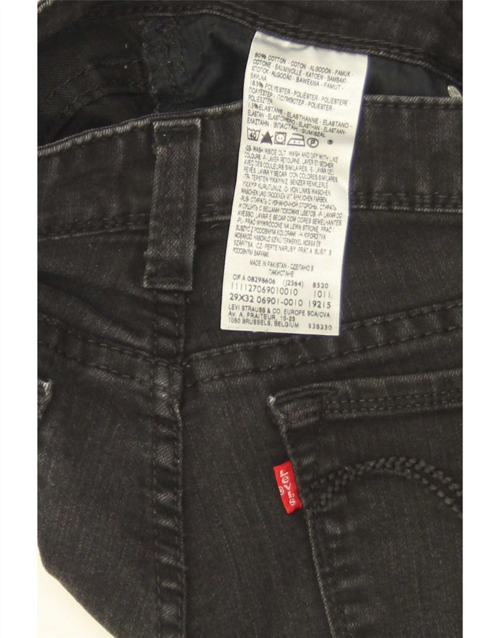 Blugi slim pentru femei Levi's cu talie joasă W29 L32 bumbac negru