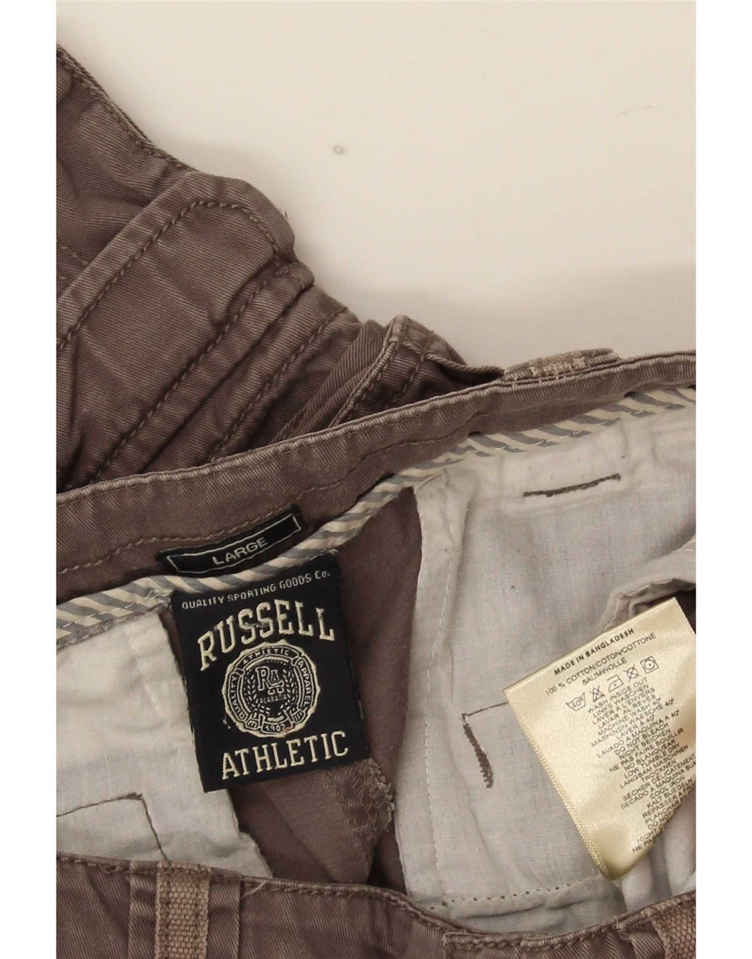 Pantaloni scurți cargo Russell Athletic pentru bărbați, mari W34, bumbac gri