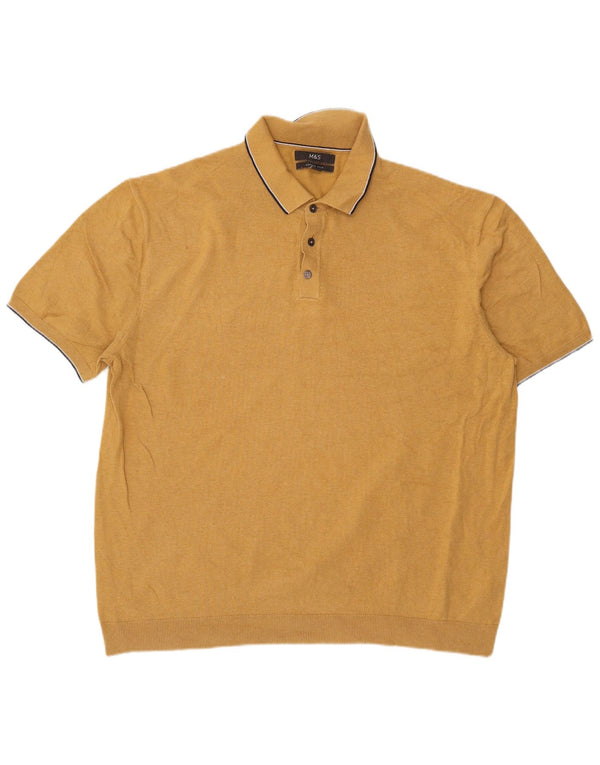 Tricou polo pentru bărbați Marks & Spencer, bumbac galben 2XL