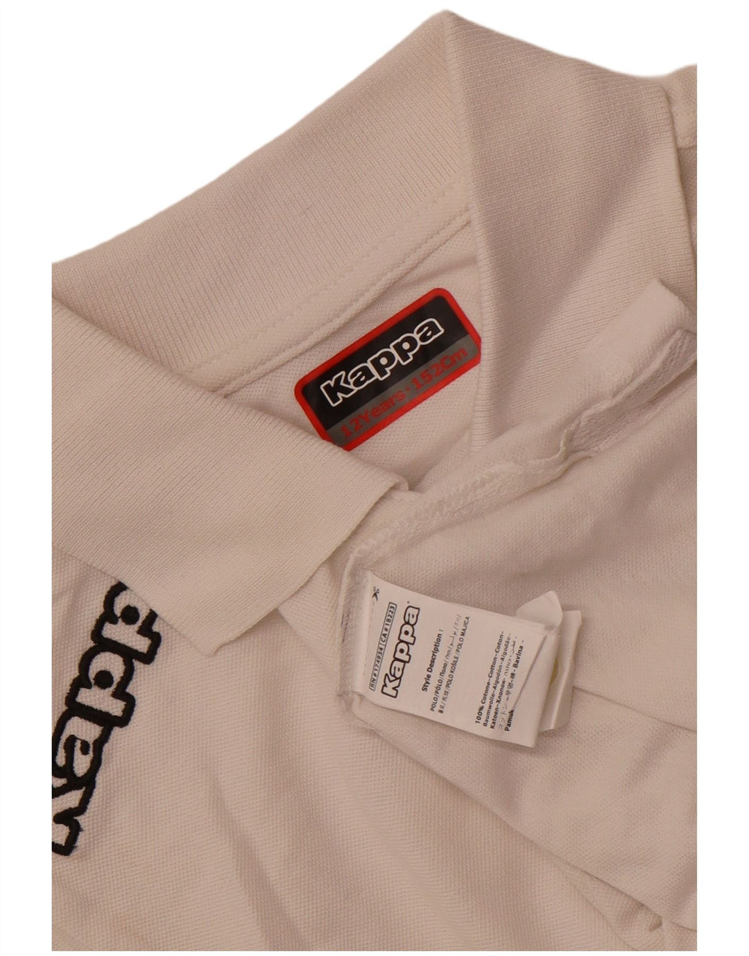 Tricou Polo ACD Solignano Kappa Băieți 11-12 Ani Bumbac Alb