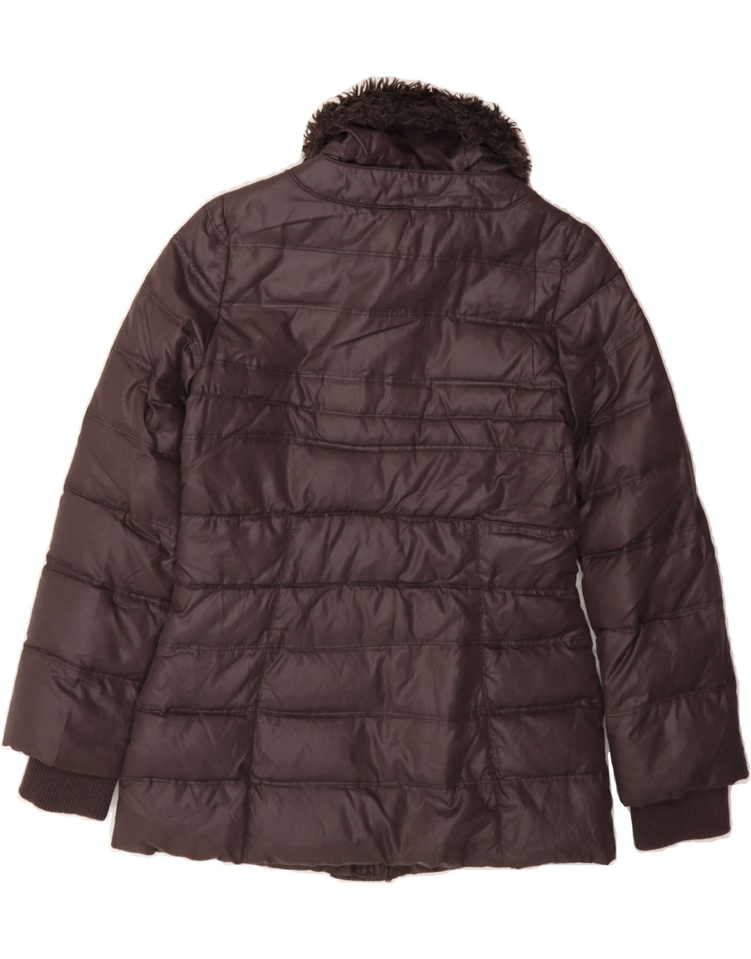 BENETTON Girls Padded Jacket 10-11 Years XL Brown Polyester Vintage Benetton and Second-Hand Benetton from Messina Hembry 