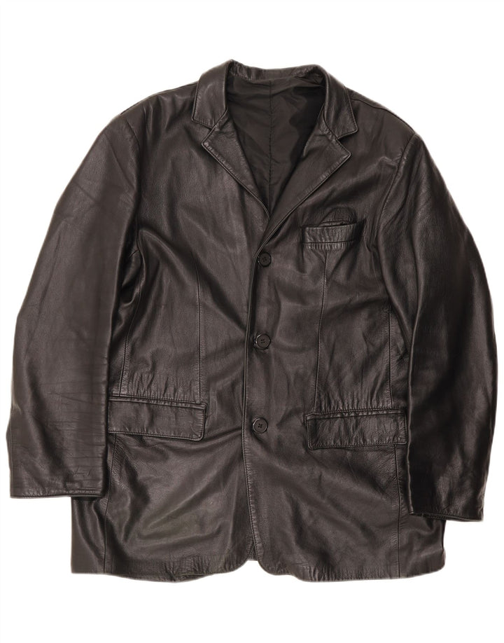 Jachetă de piele vintage pentru bărbați IT 54 2XL neagră