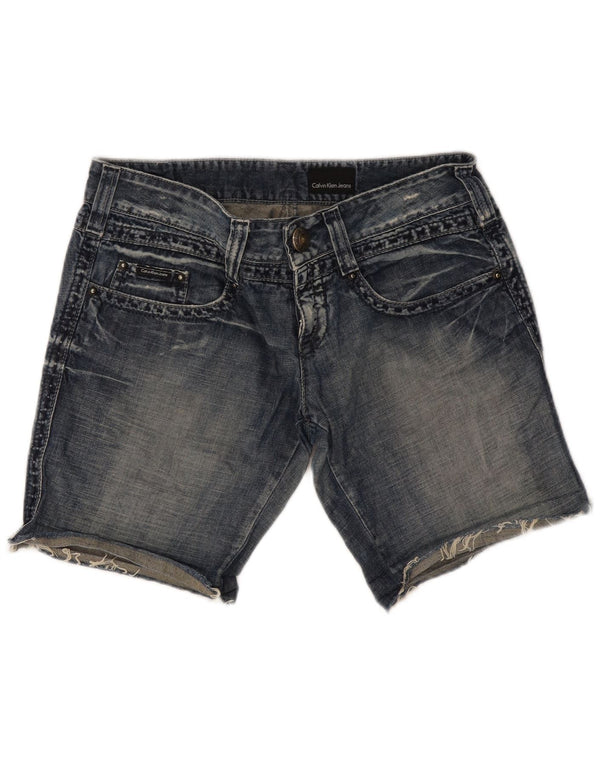 Pantaloni scurți din denim Calvin Klein pentru femei W30, bumbac albastru mediu