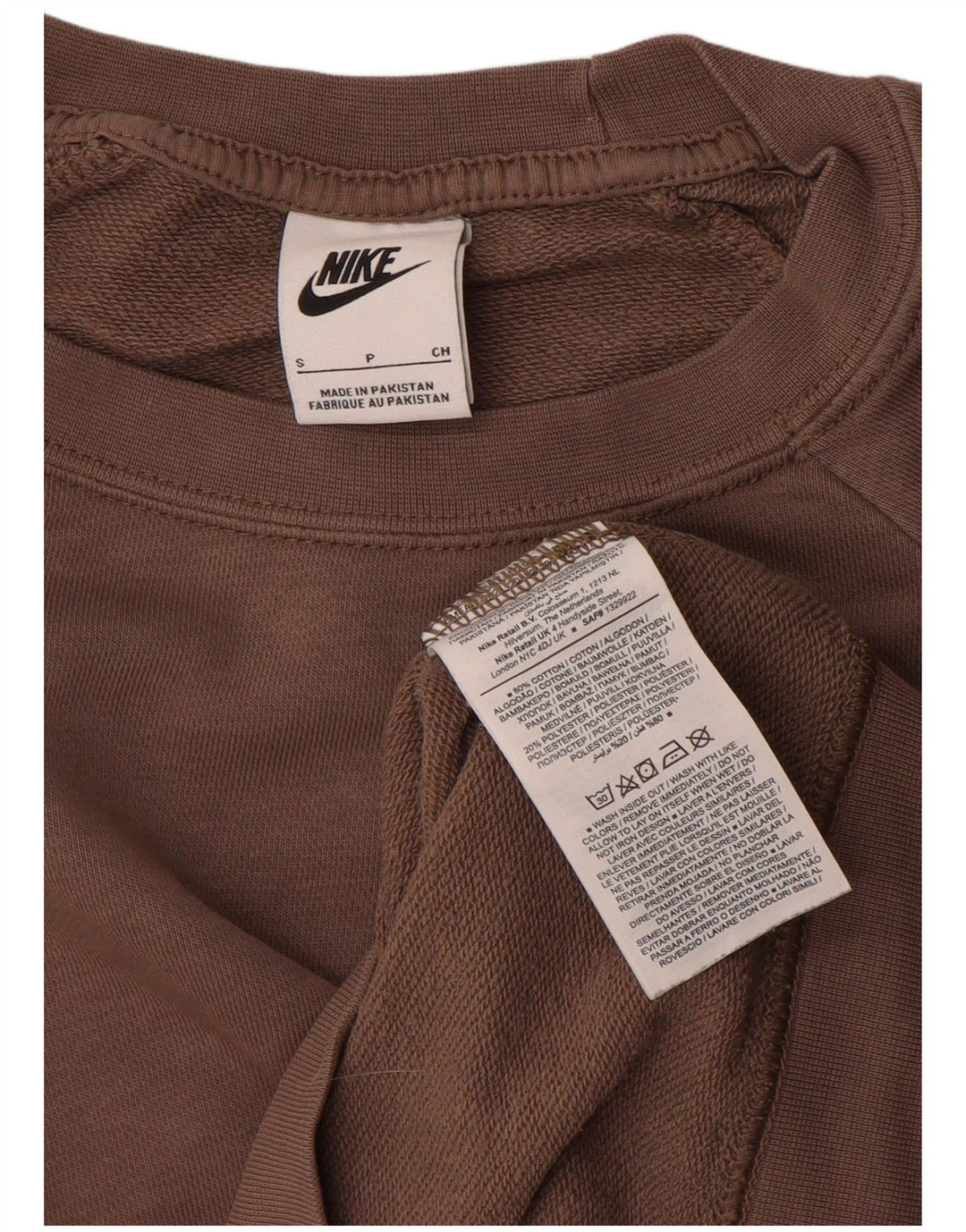 Pulover supradimensionat pentru femei Nike UK 10 Bumbac maro mic