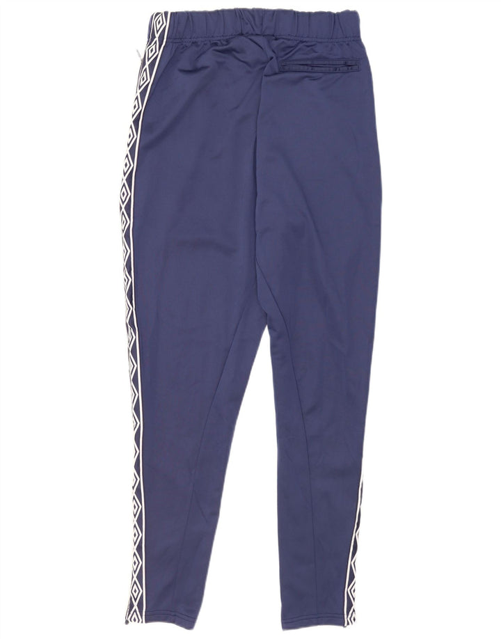 Pantaloni de trening grafic Umbro pentru bărbați, poliester mediu albastru bleumarin