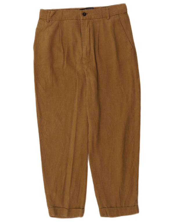Pantaloni tăiați conici pentru femei cu talie înaltă Zara Mici L26 L24 Bej Lyocell