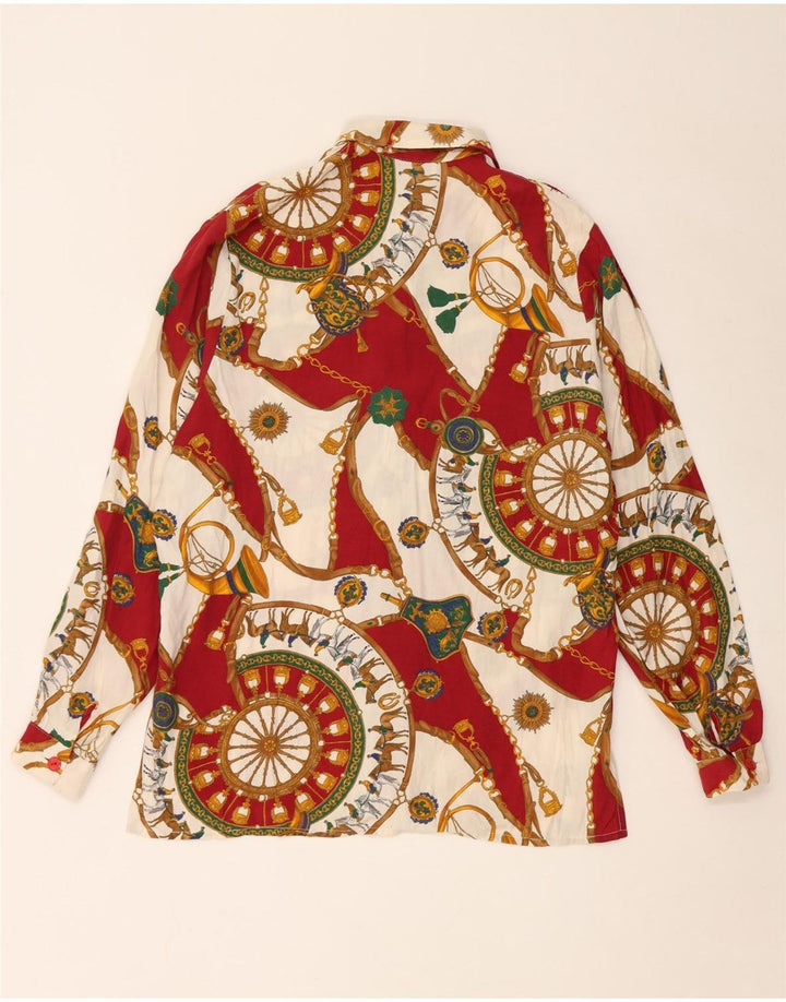 Bluză cămașă pentru femei cu model abstract Mary Anne UK 14 Burgundy mediu