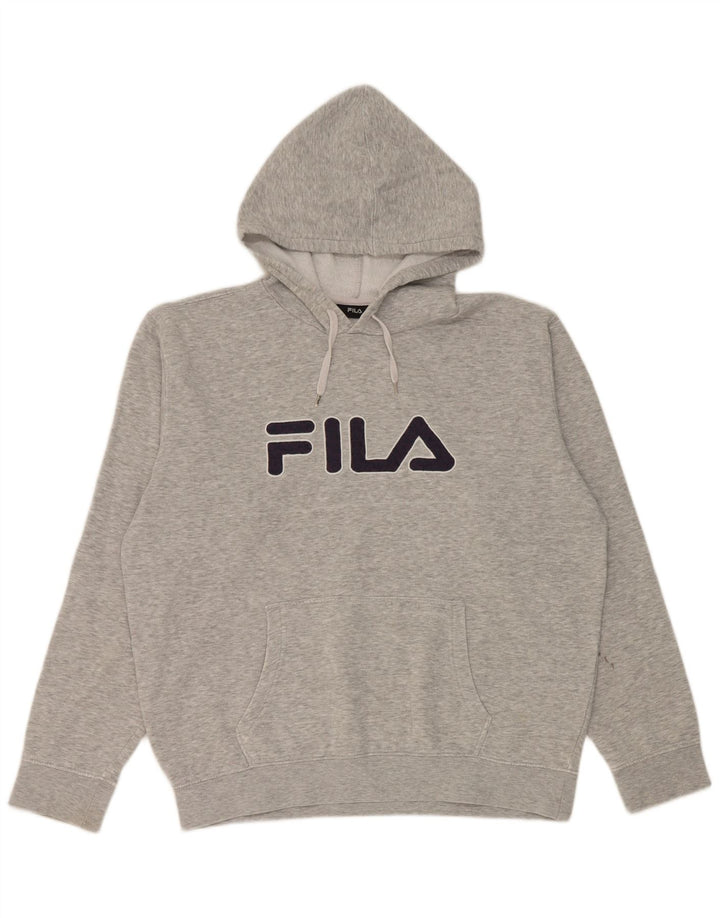Pulover Fila pentru bărbați cu capota, mare, gri, pătat
