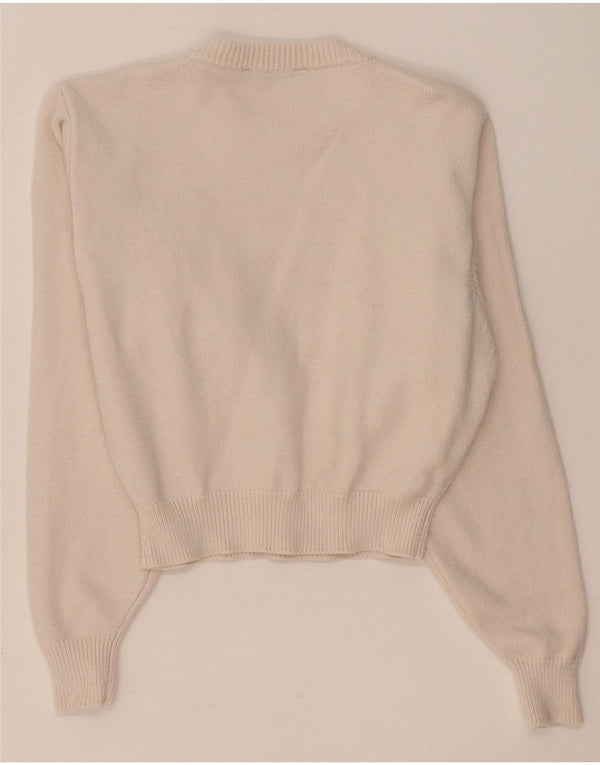 Pulover pentru femei Zara Crop Crew Gate UK 14 Medium Beige Viscose