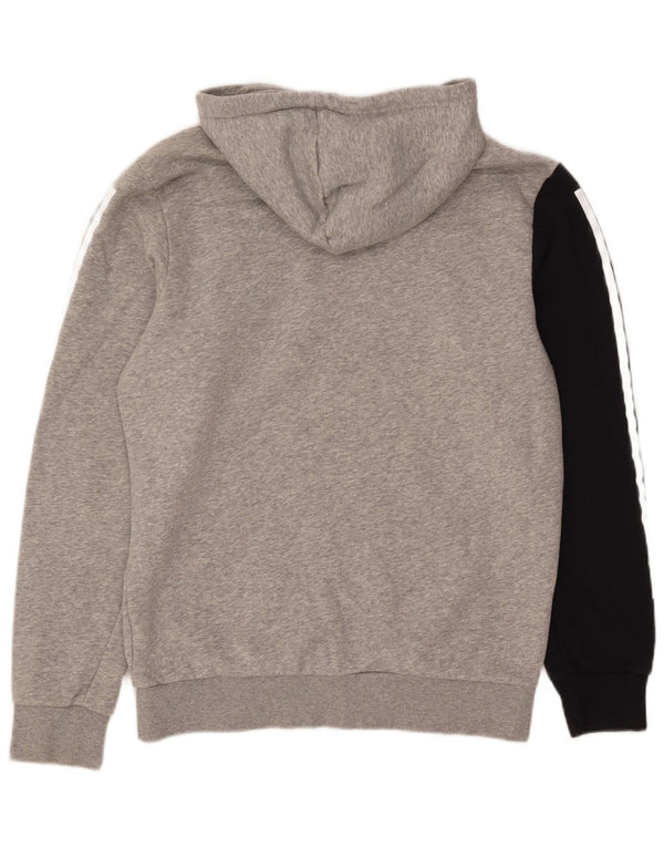 Pulover pentru bărbați Adidas Graphic Hoodie, bumbac color bloc, gri mediu