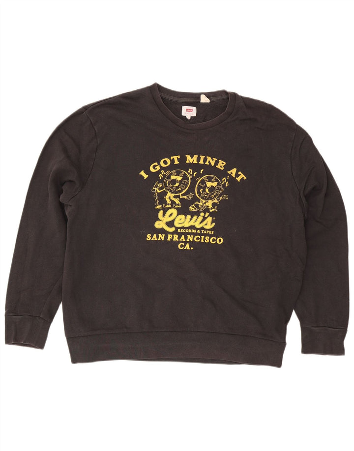 Levi's Pulover grafic pentru bărbați, bumbac negru 2XL
