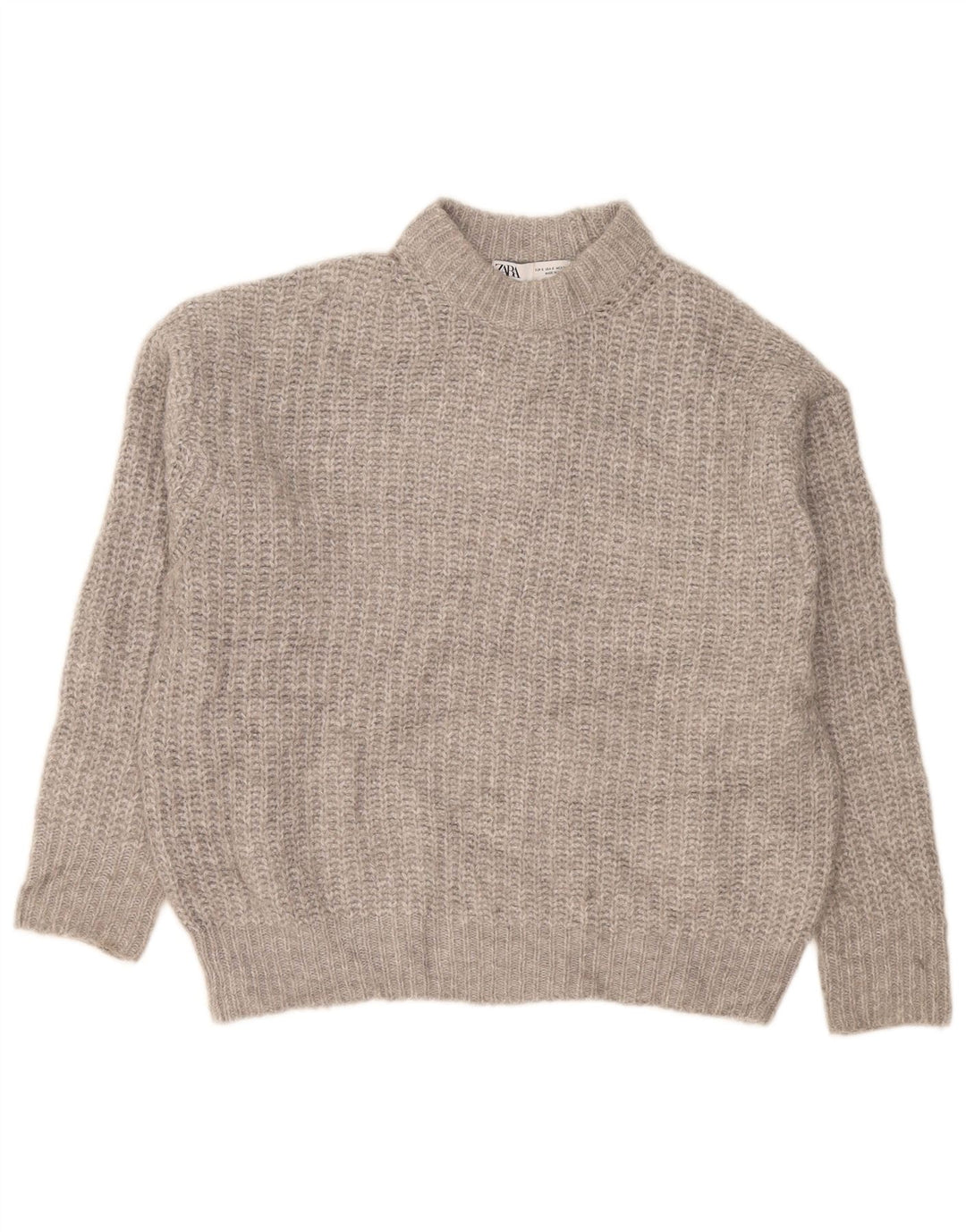 Pulover oversized cu gât țestoasă pentru femei Zara UK 10 Poliester gri mic