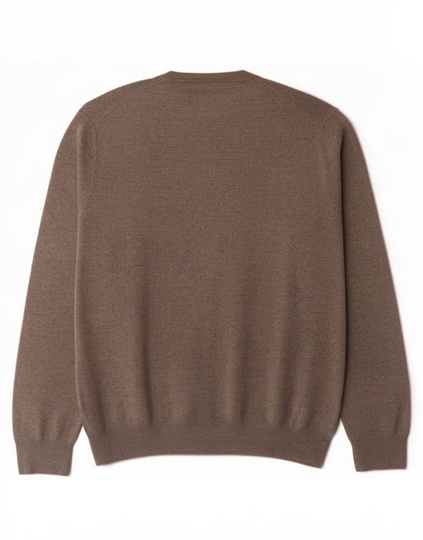 Pulover cu decolteu în V pentru bărbați Marks & Spencer, bumbac gri 2XL