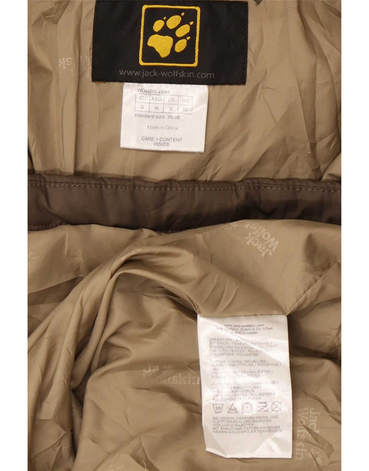Jack Wolfskin Palton căptușit cu glugă pentru femei UK 10 Poliester kaki mic