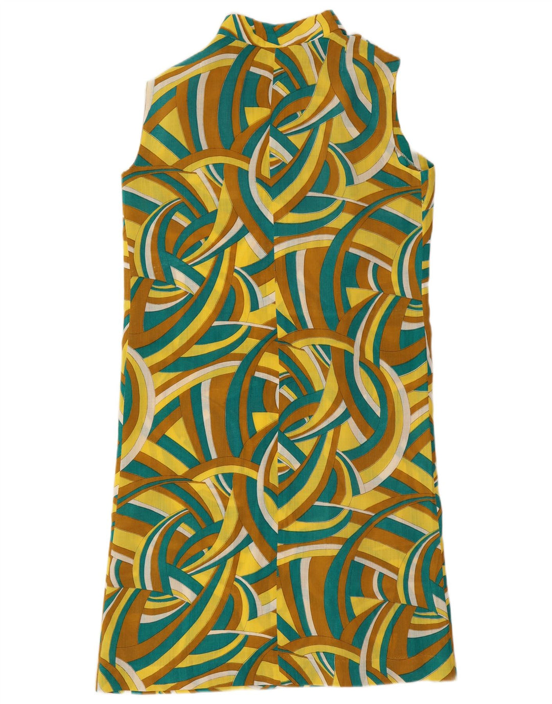 Rochie de damă vintage, fără mâneci, rochie IT 48 XL, multicoloră, geometrică