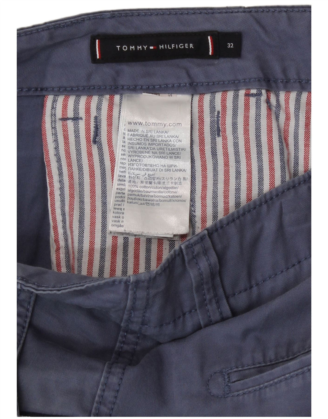 Pantaloni scurți cargo Tommy Hilfiger pentru bărbați W32, bumbac albastru mediu