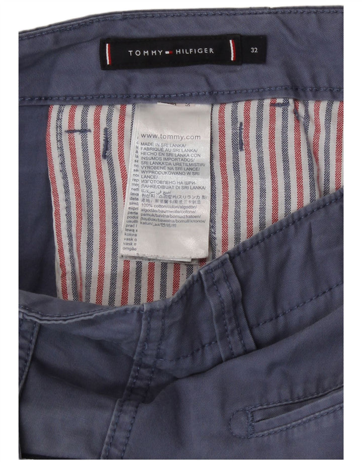 Pantaloni scurți cargo Tommy Hilfiger pentru bărbați W32, bumbac albastru mediu