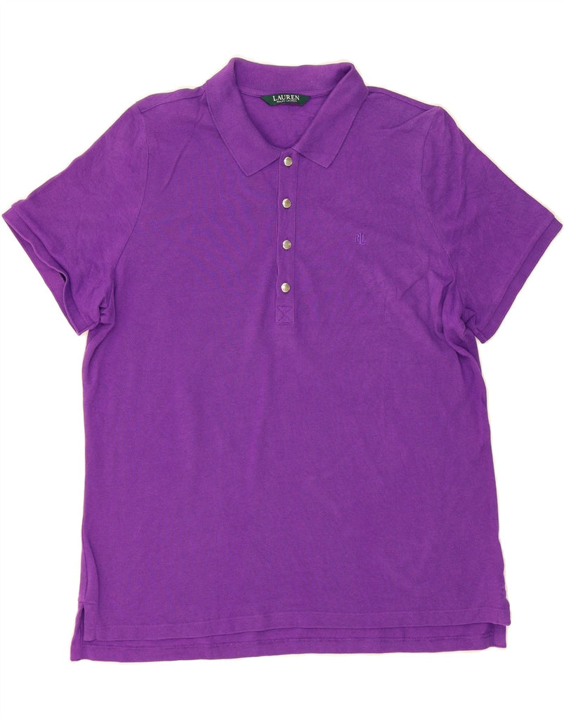 RALPH LAUREN Mens Polo Shirt Large Purple Cotton Vintage Ralph Lauren and Second-Hand Ralph Lauren from Messina Hembry 
