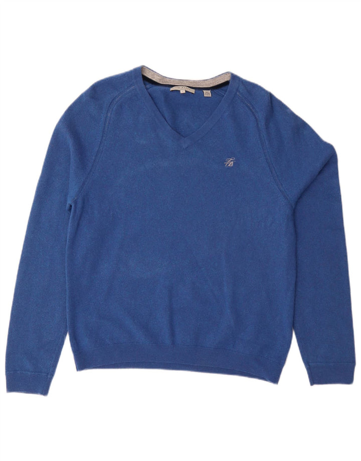 Pulover cu decolteu în V Ted Baker pentru femei Mărimea 5 XL Lână albastră