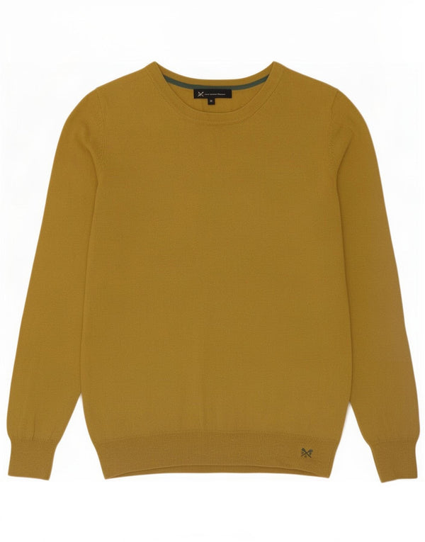 Crew Clothing Pulover pentru femei cu gâtul cu barca UK 14 Bumbac galben mediu