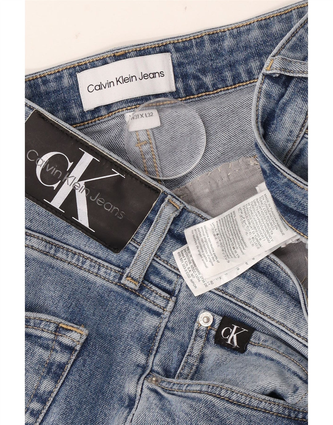 Blugi slim pentru bărbați Calvin Klein W31 L32 Bumbac albastru