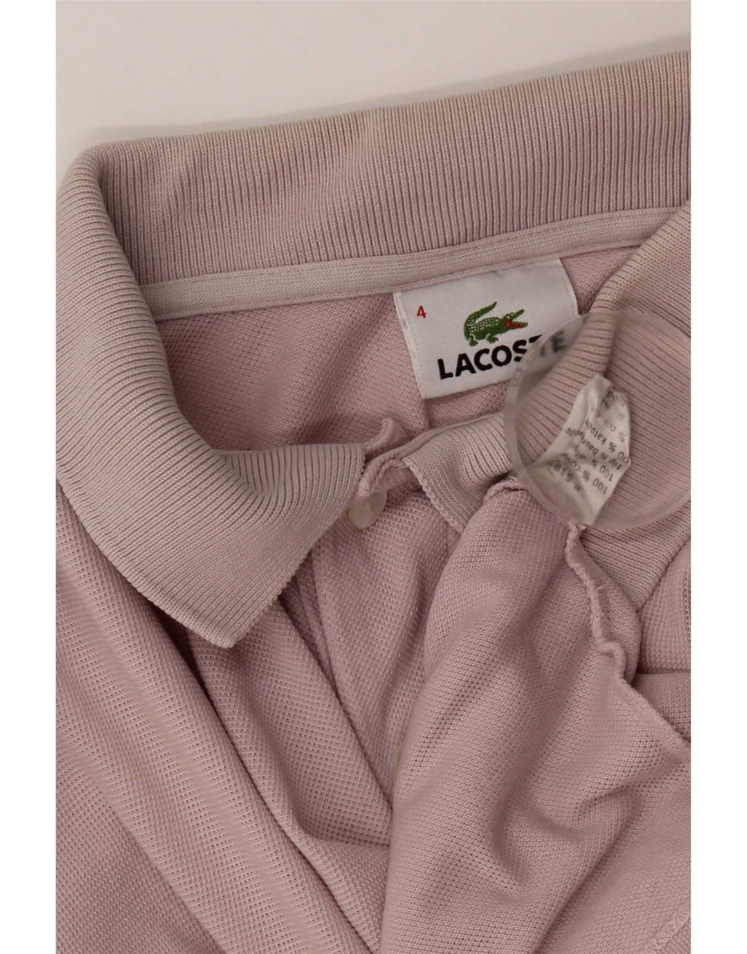 Tricou polo Lacoste pentru bărbați, mărimea 4, bumbac roz mediu