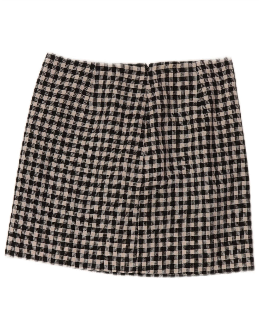 Fusta mini Moschino pentru femei UK 10 Small W28 Lână virgină vichy neagră