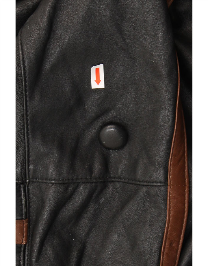 Palton din piele pentru bărbați VINTAGE UK 40, mare, neagră