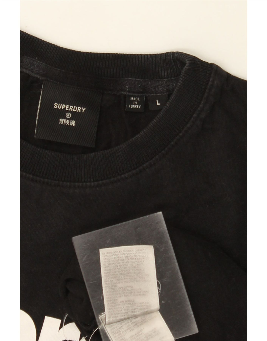 Tricou grafic SUPERDRY pentru femei Top UK 16, mare, negru, bumbac