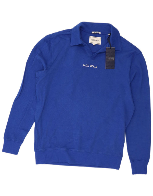 Pulover Jack Wills pentru bărbați, cu tăiere relaxată, cu gât polo XS, bumbac albastru