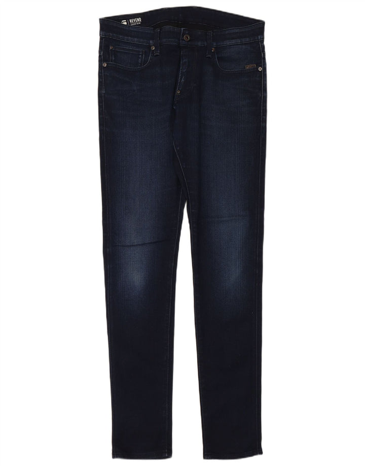 Blugi G-STAR Revend Super Slim pentru bărbați W33 L34 Bumbac bleumarin