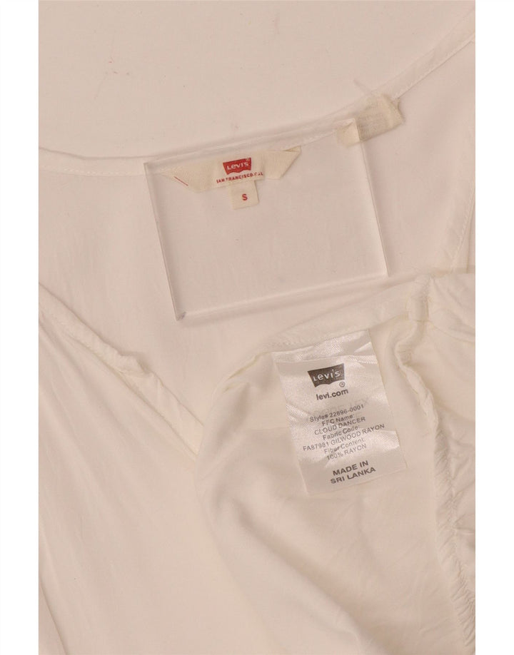 Bluză fără mâneci pentru femei Levi's UK 10 Small White Rayon