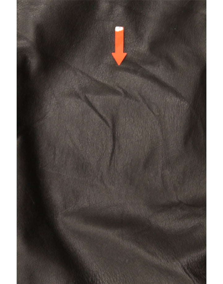 Geaca de piele vintage pentru femei IT 44 Medium Black Leather