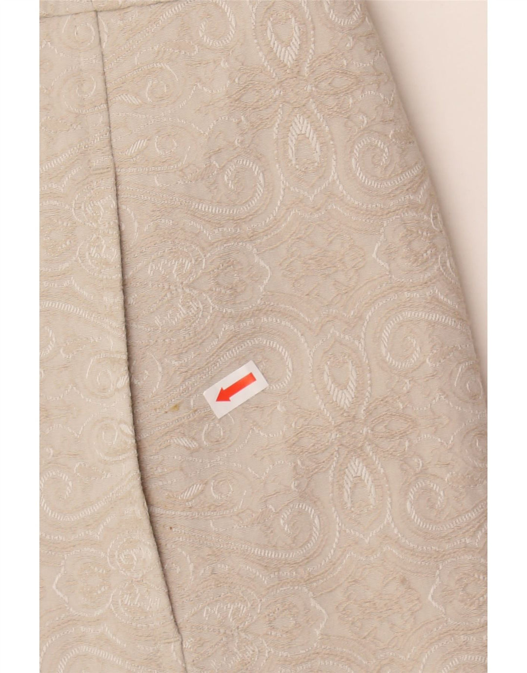 SASHA Womens Overcoat UK 16 Large Beige Paisley Cotton Vintage Sasha and Second-Hand Sasha from Messina Hembry 