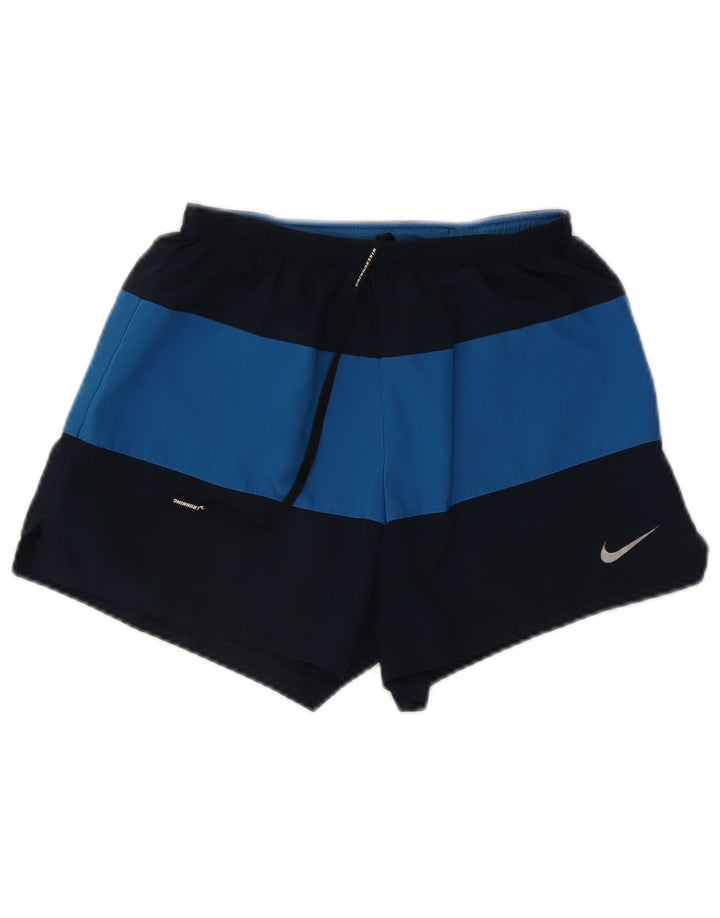 Pantaloni scurți sport Nike Dri Fit pentru bărbați, medii, albastru, poliester color bloc