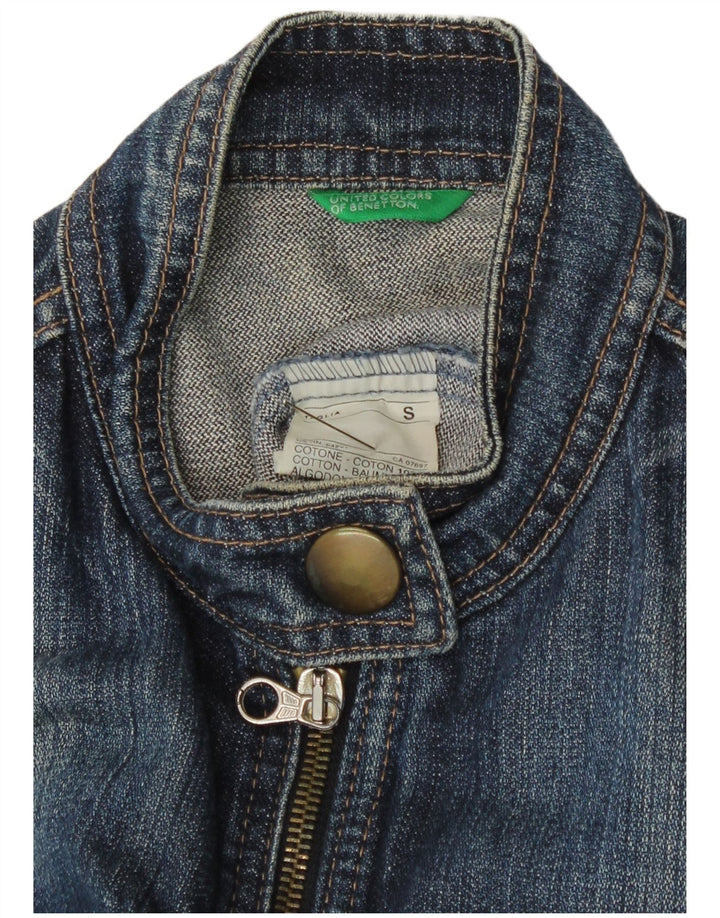 Jachetă de blugi pentru femei Benetton UK 8 Small Blue Bumbac