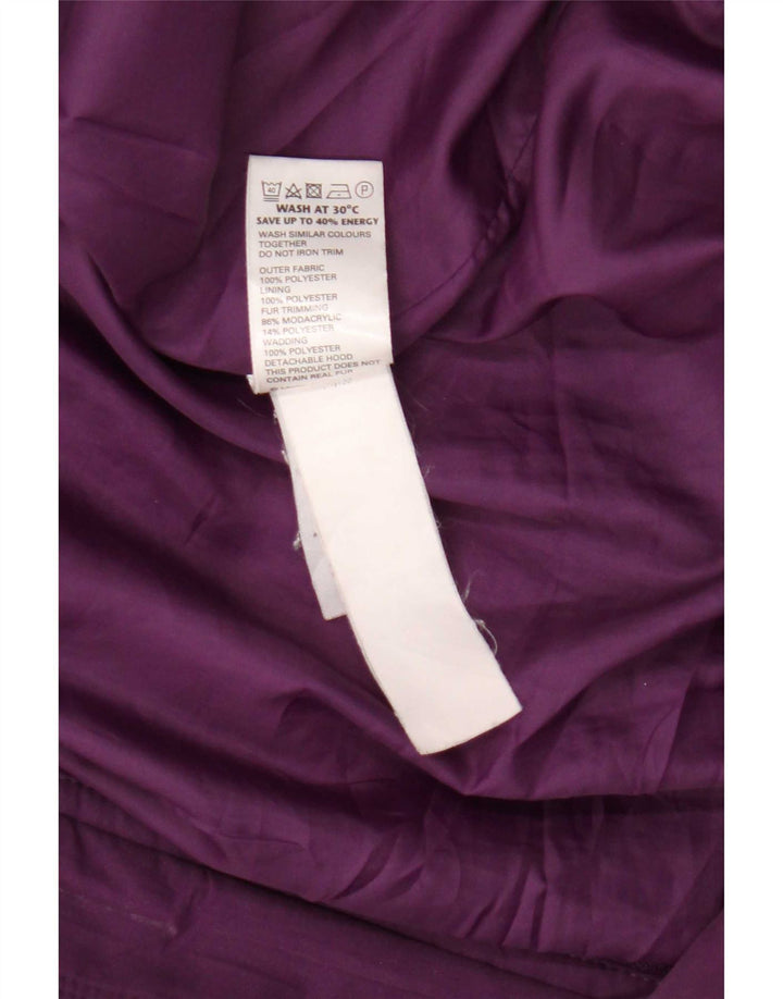 Jachetă Parka cu glugă pentru femei Marks & Spencer UK 20 2XL Poliester violet