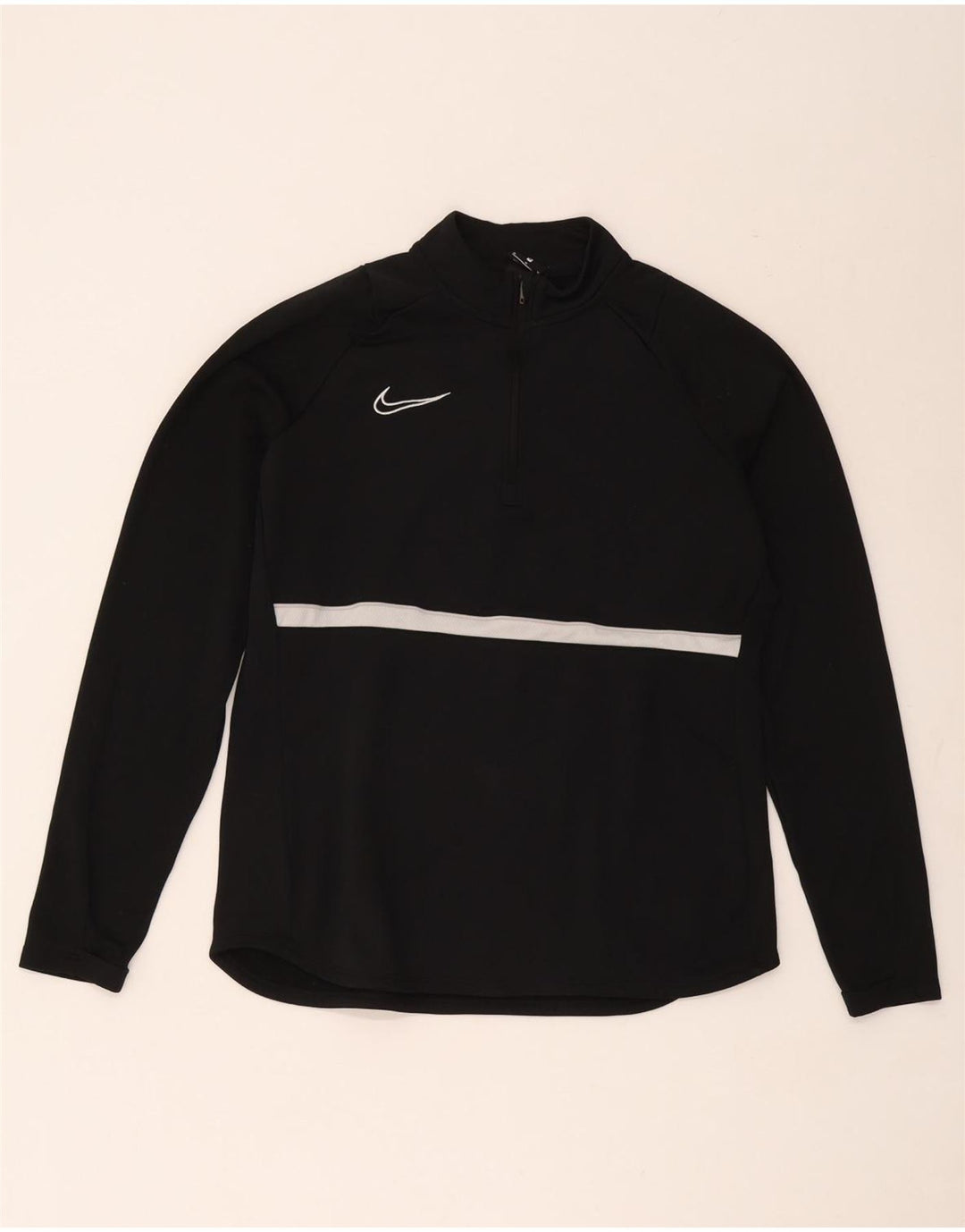 Top de trening pentru bărbați Dri Fit cu fermoar și gât, negru, colorblock