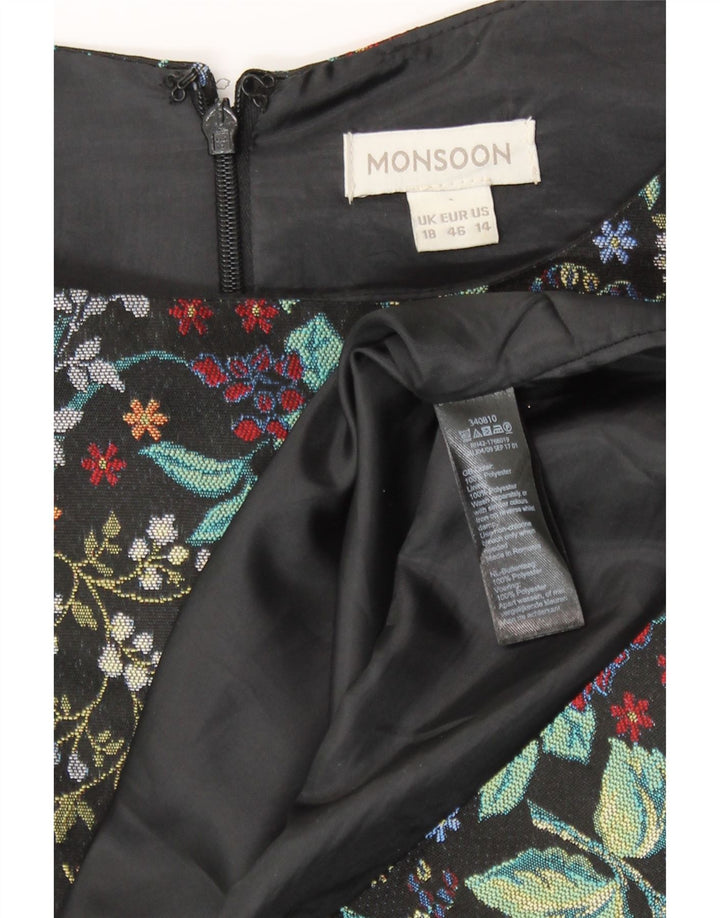 Rochie teacă pentru femei Monsoon UK 18 XL Poliester floral negru