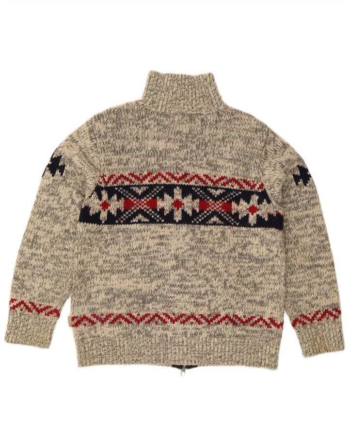 Pulover cardigan pentru bărbați Rifle, gri mediu Fair Isle