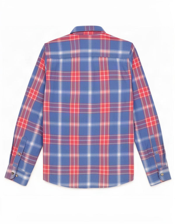 Cămașă pentru bărbați Hollister Flannel Small Blue Check Bumbac