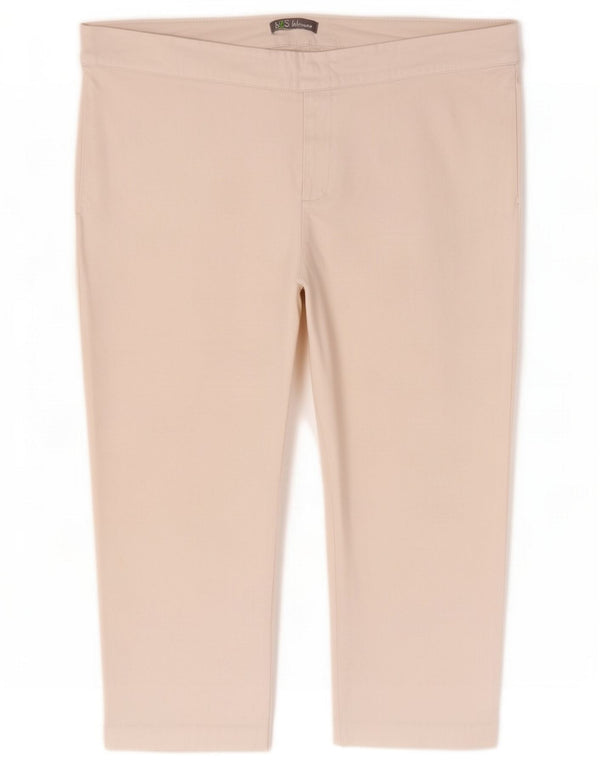 Pantaloni drepti Capri pentru femei Marks & Spencer UK 14 Large W34 L20 Alb