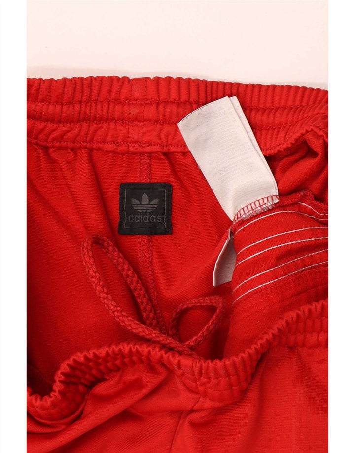 Pantaloni de trening Adidas pentru bărbați, poliester roșu mediu