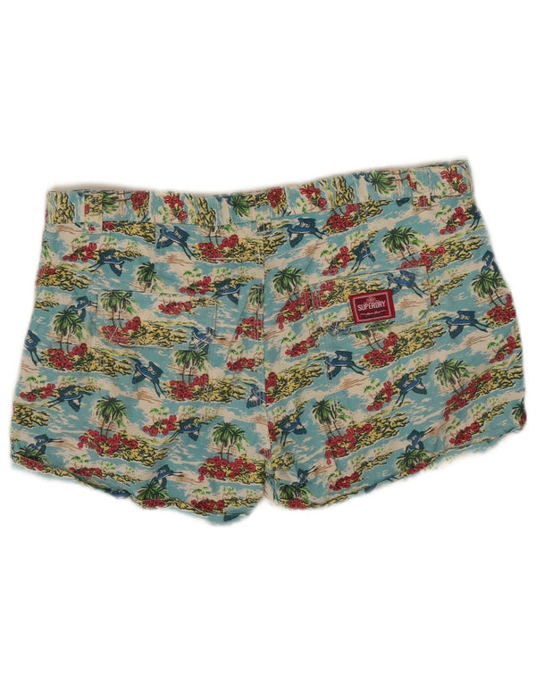 Pantaloni scurți de înot Superdry pentru femei UK 14 medii multicolori cu flori hawaiane