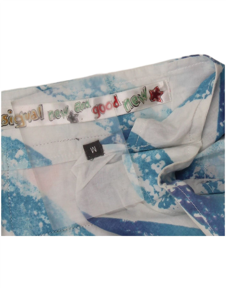 DESIGUAL Bluză cu grafică pentru femei UK 14 Medium Blue Striped