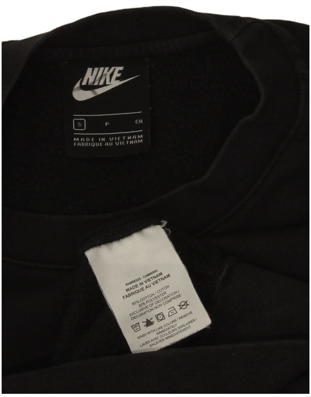 Hanorac Nike pentru bărbați, cu tăiere lejeră, pulover mic, negru, bumbac
